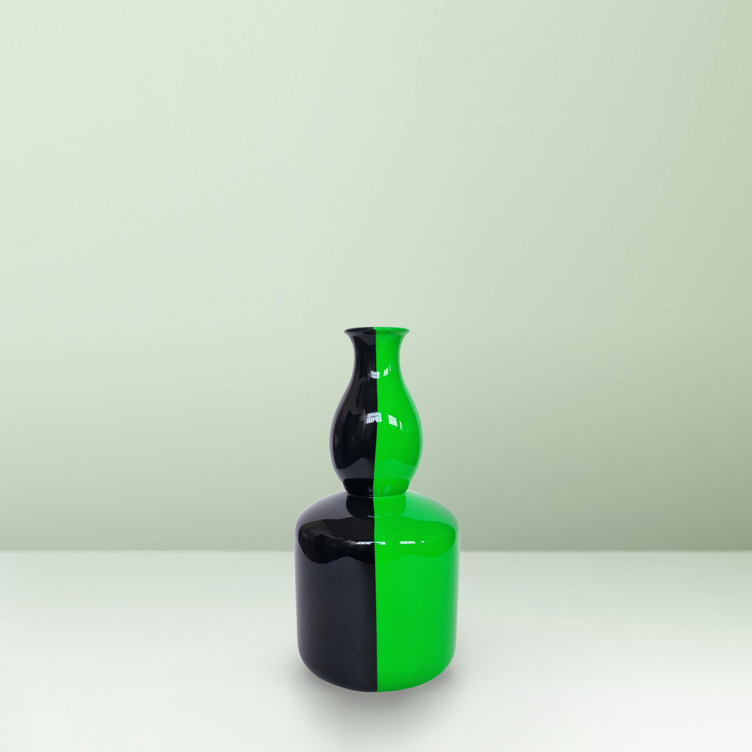 Ceramica Gatti 1928 Motor Valley MV8 vaso grande nero verde fluo