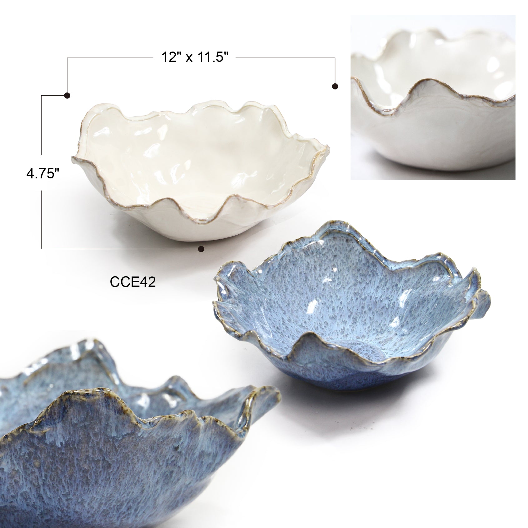 Galore Home Sculptural Drift CCE42 ciotola ceramica blu