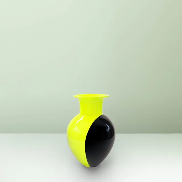 Ceramica Gatti 1928 Motor Valley MV14 vaso giallo nero 25 cm ceramica