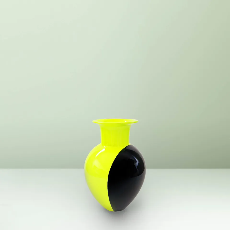 Ceramica Gatti 1928 Motor Valley MV14 vaso giallo nero 25 cm ceramica