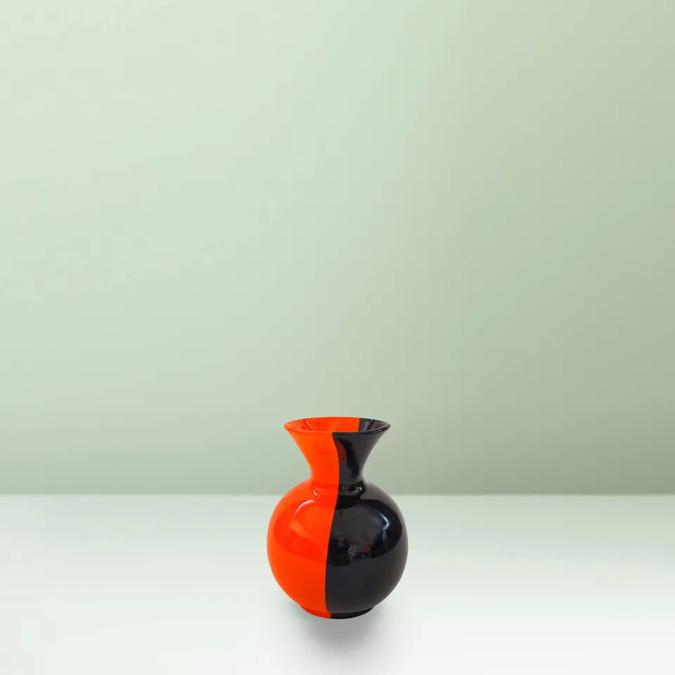 Ceramica Gatti 1928 Motor Valley MV23 vaso arancio fluo nero