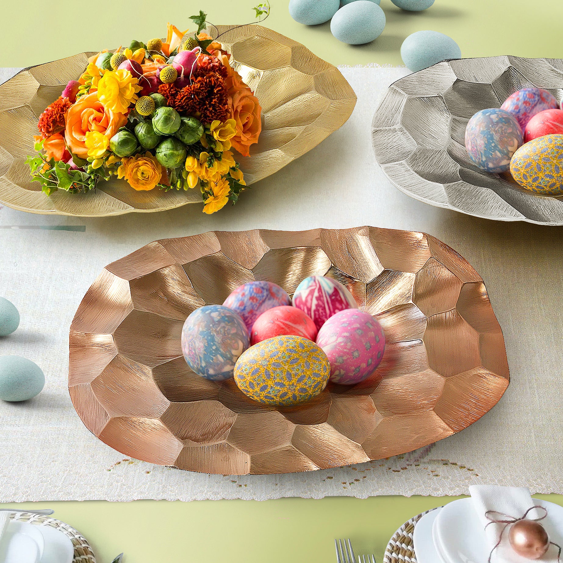 Galore Home Metal Platter vassoio rotondo piccolo rame