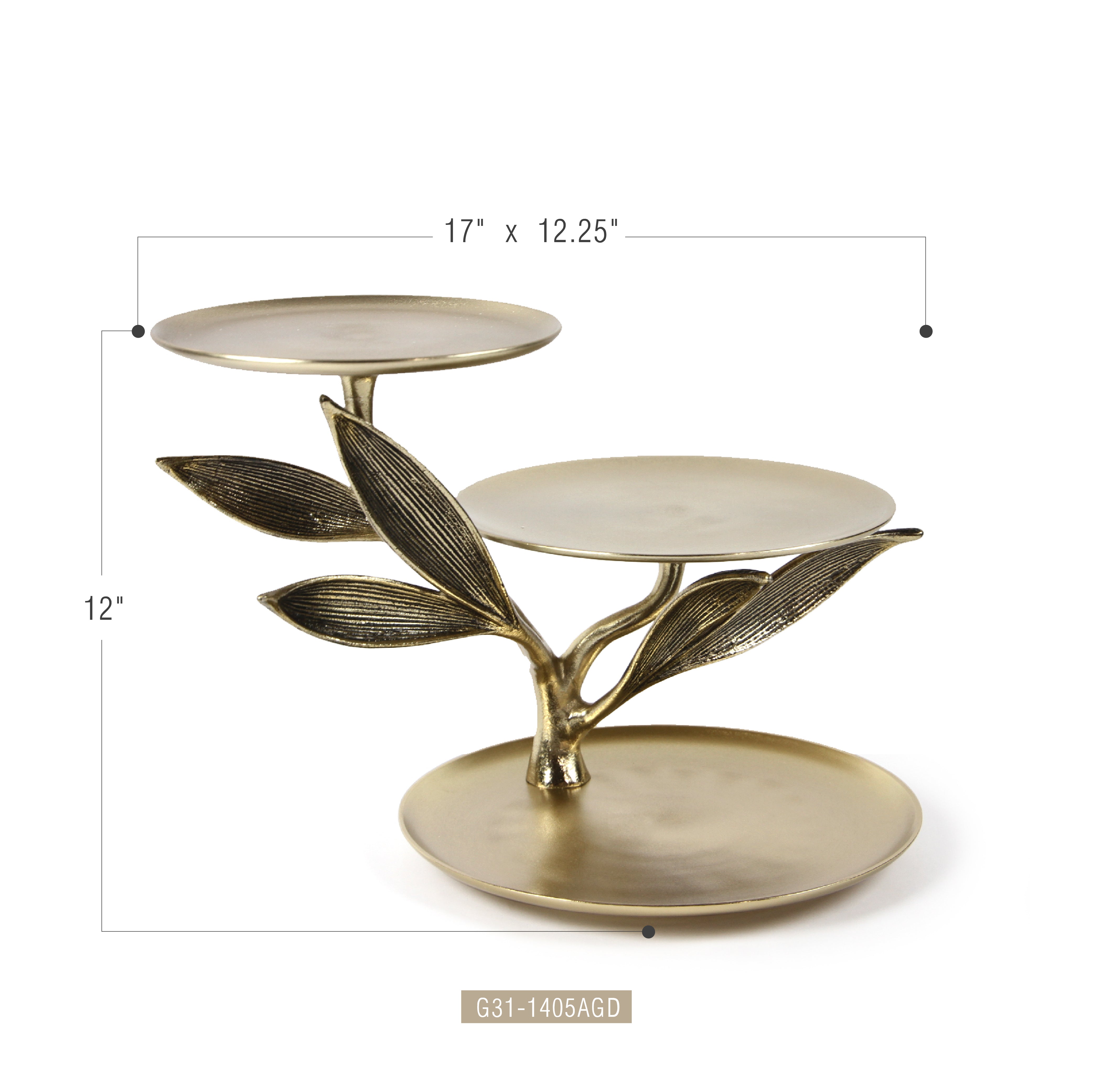 Galore Home Verdant Crossed Canopy Platter G31-1206 vassoio oro