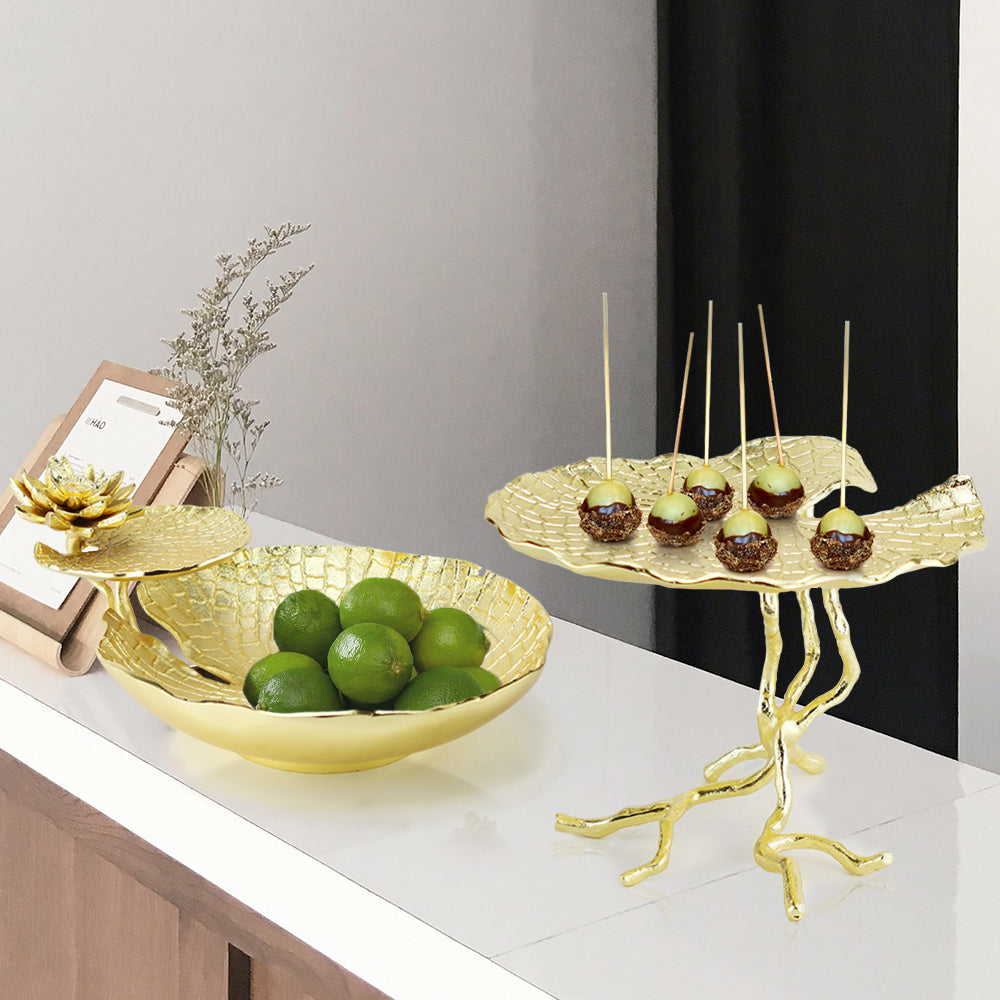 Galore Home Victoria coppa alluminio oro due piani