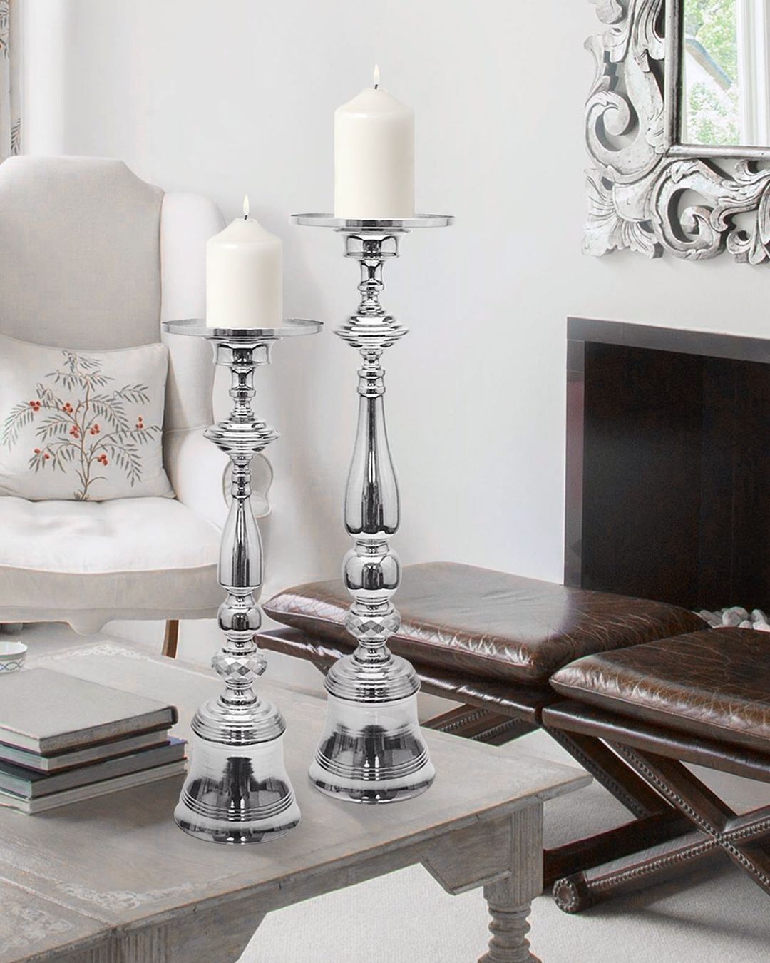 Galore Home Pillar portacandele metallo oro Small