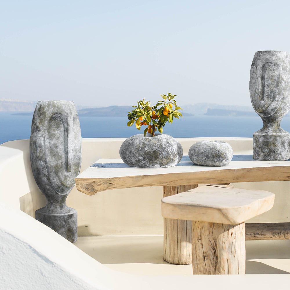 Galore Home Stoic Face vaso scultura Large bianco