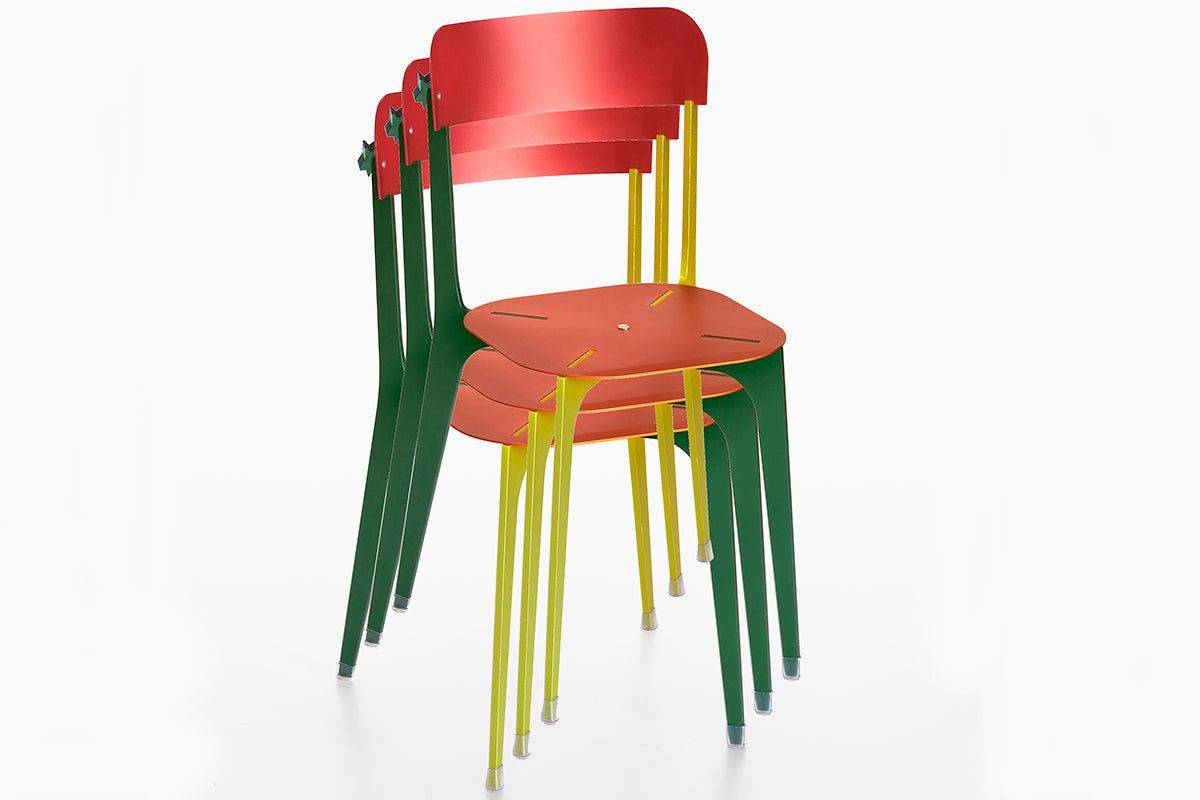 Cyrcus Design Eura sedia impilabile alluminio multicolor