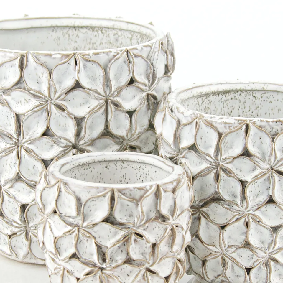 Galore Home Lotus vaso ceramica bianco piccolo loto