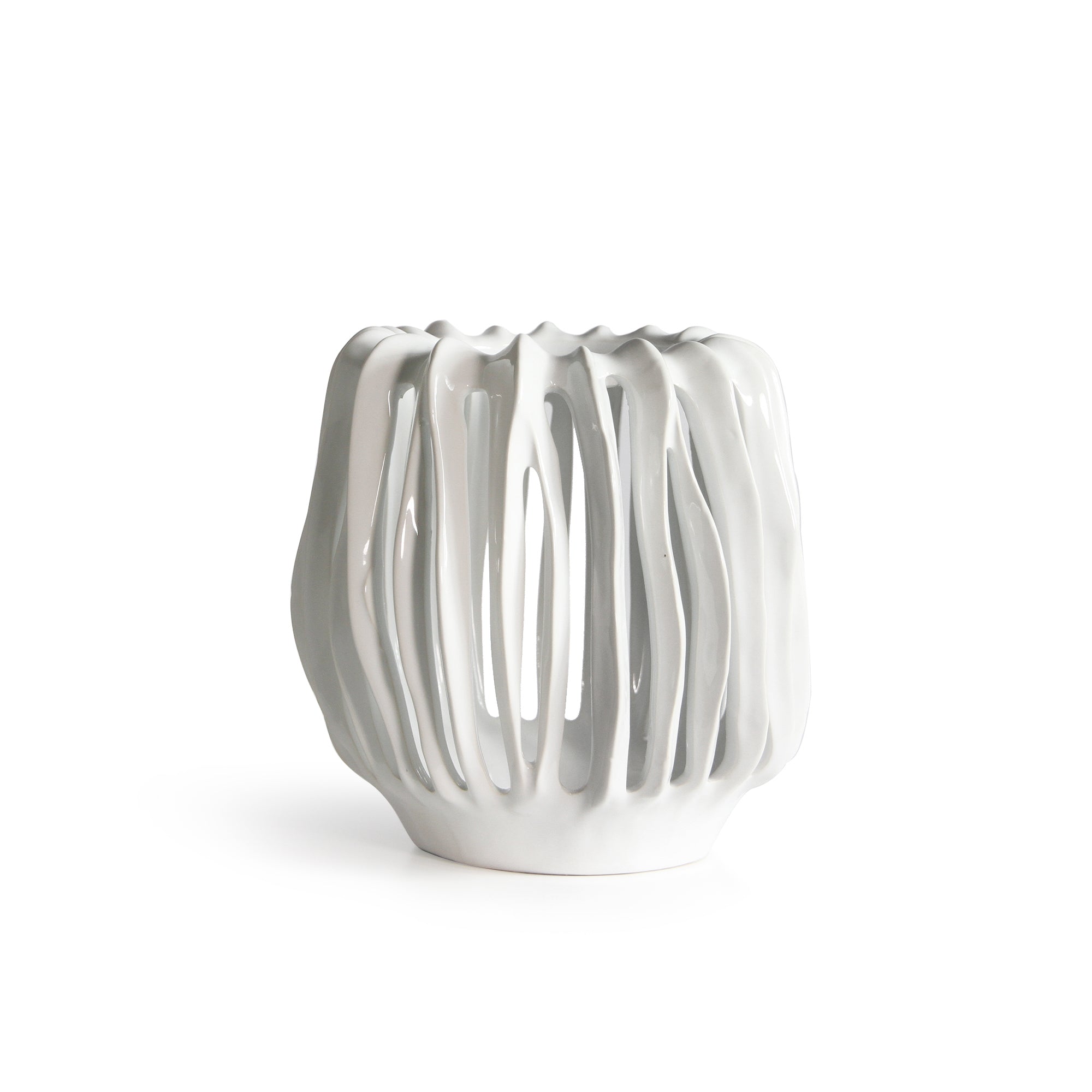 Galore Home Lumen CCV64 vaso ceramica bianca traforato