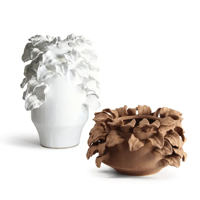Galore Home Sculpted Petal CCV79 vaso ceramica rosso large