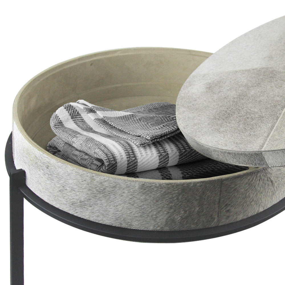 Galore Home Frosted Leather Tavolino Pelle Contenitore 58 cm