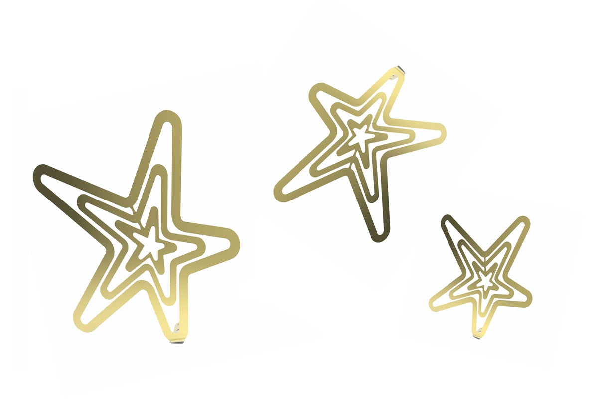Cyrcus Design 3 Stelle scultura tavolo acciaio specchio 3 pezzi