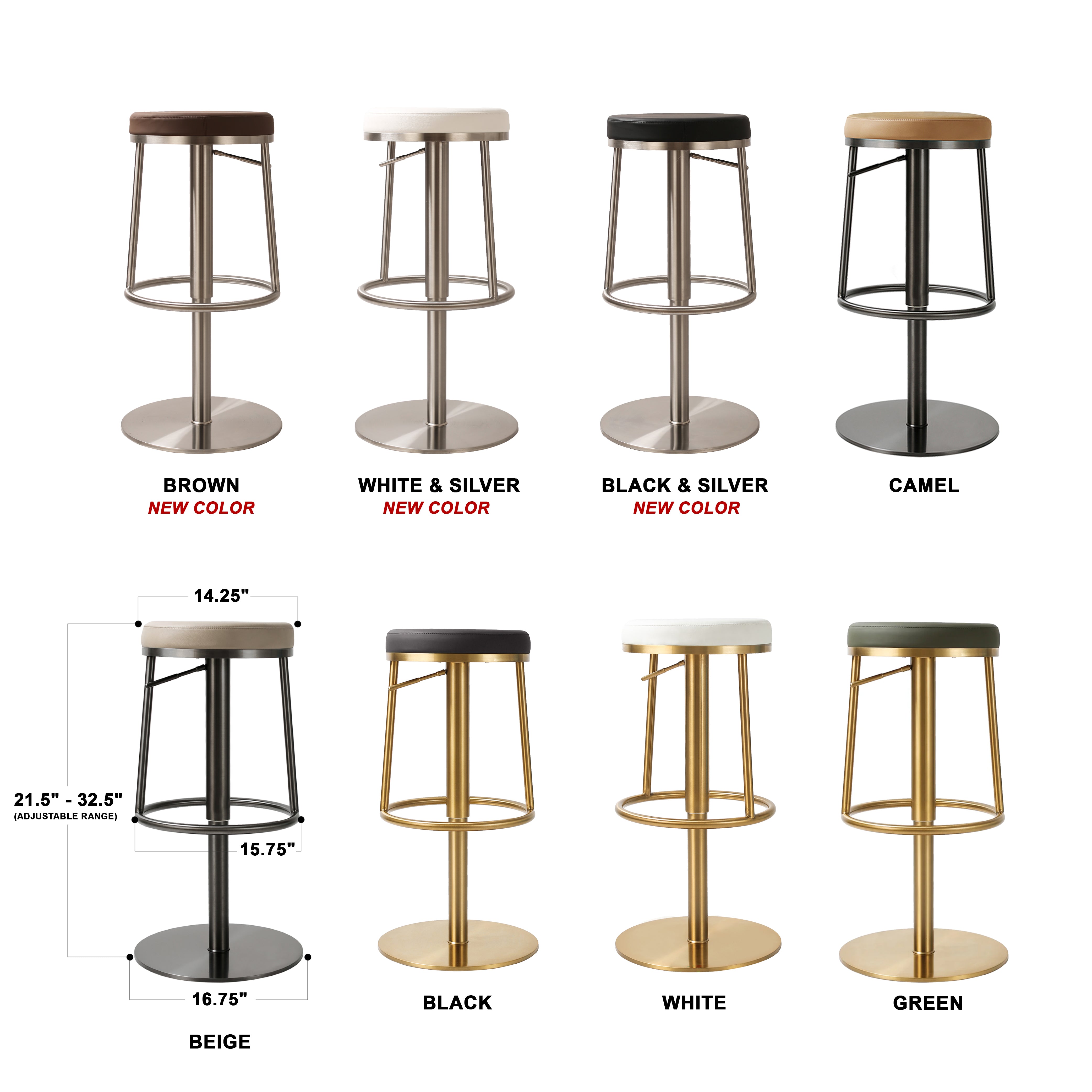 Galore Home Aero Swivel Counter sgabello bar beige regolabile