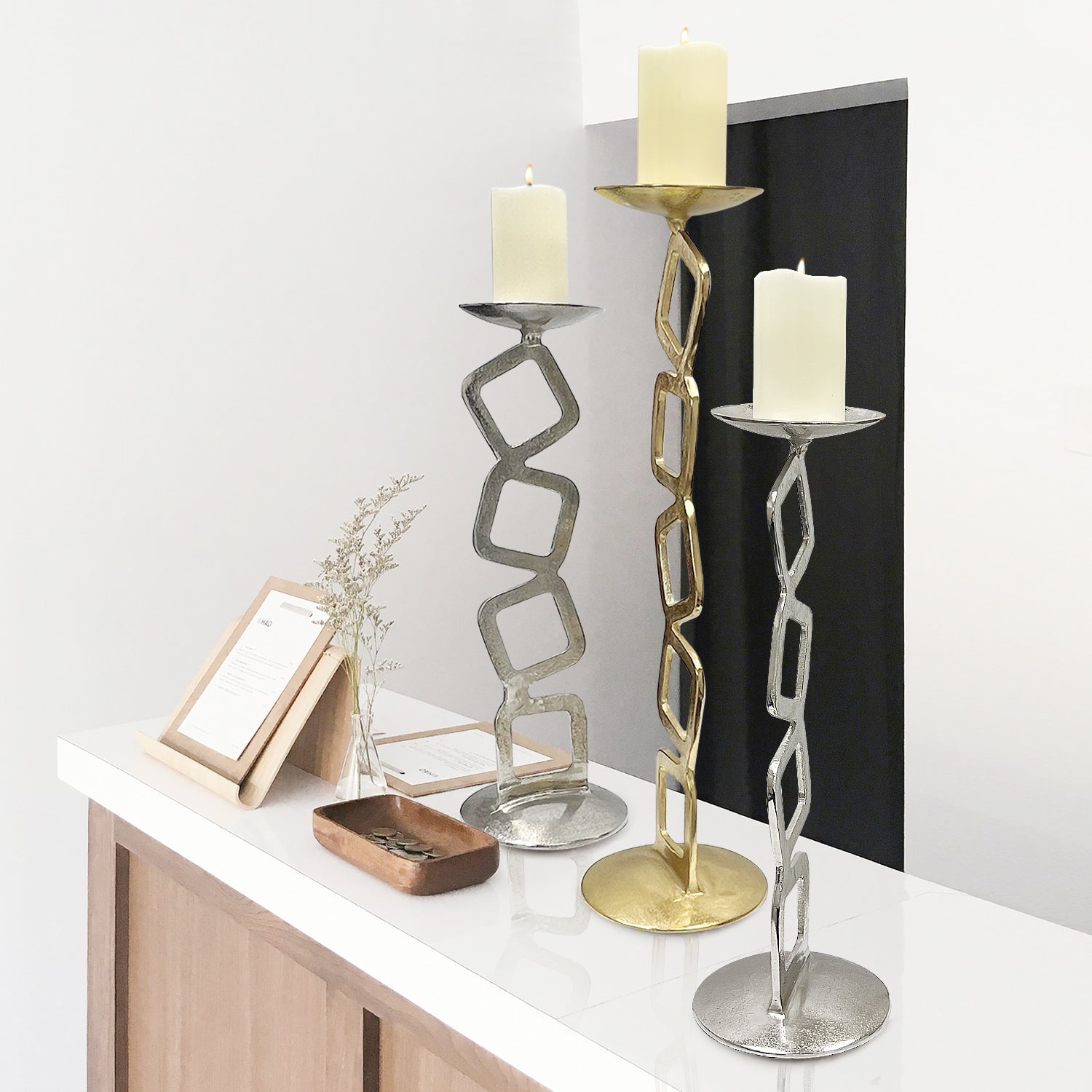 Galore Home Geometric portacandele oro Small in alluminio
