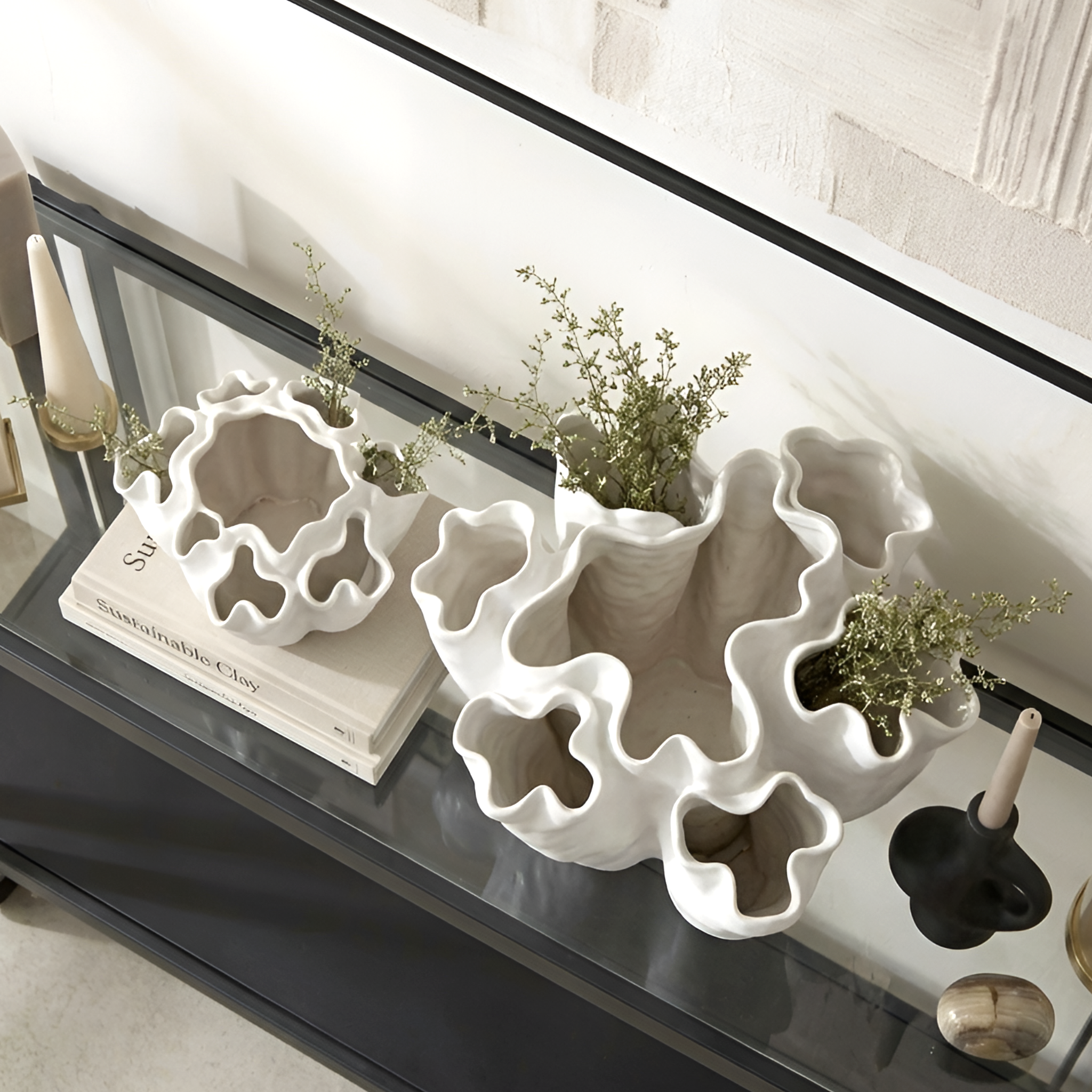 Galore Home Fleur Cluster CCE35 vaso bianco grande