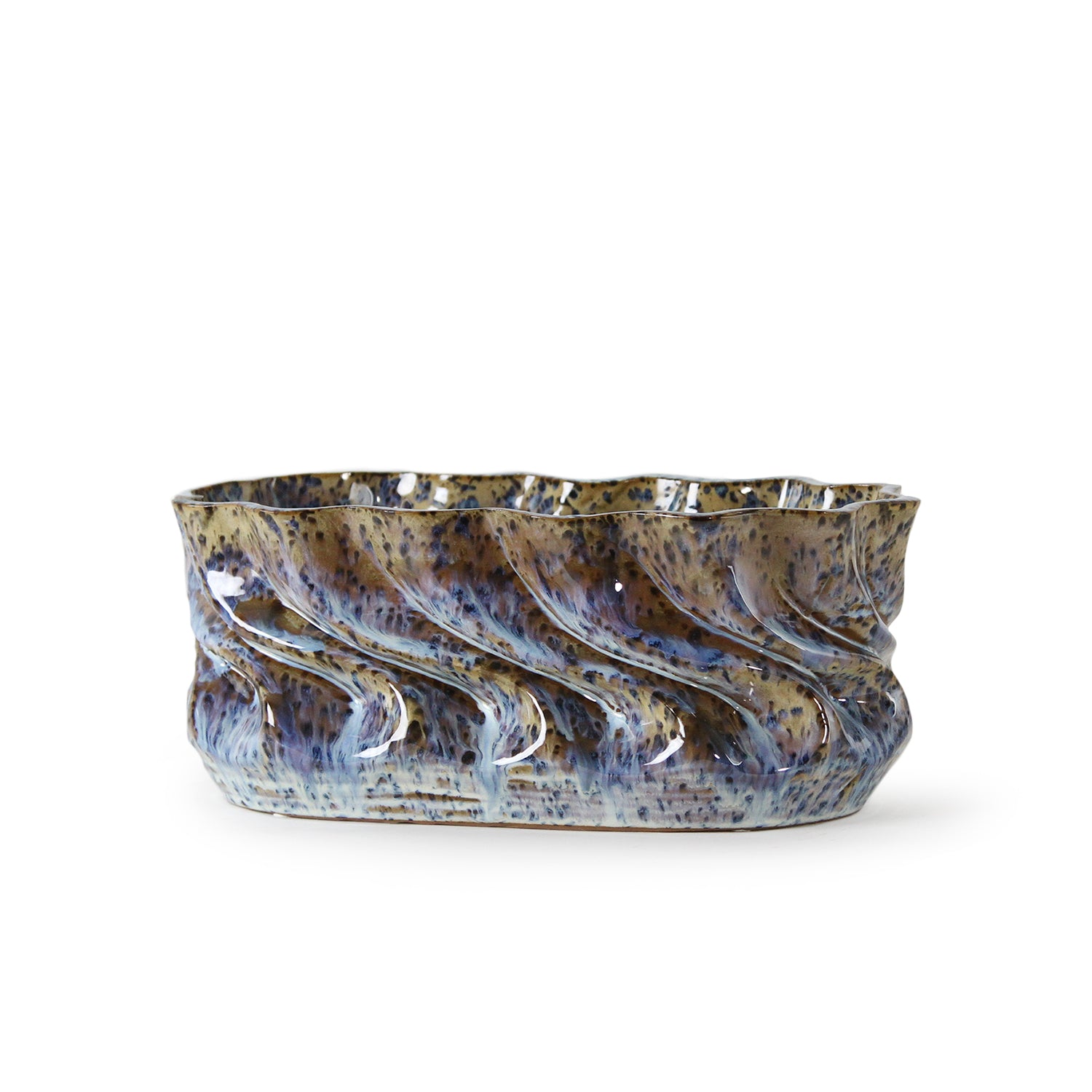 Galore Home Ocean Tides vaso blu ovale piccolo