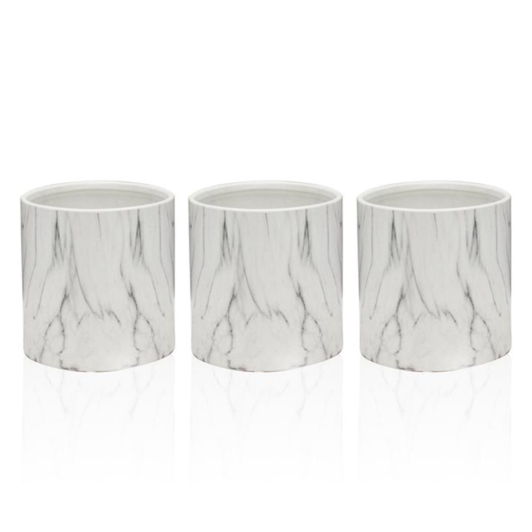 Galore Home Marble Pot portavaso ceramica bianco medium