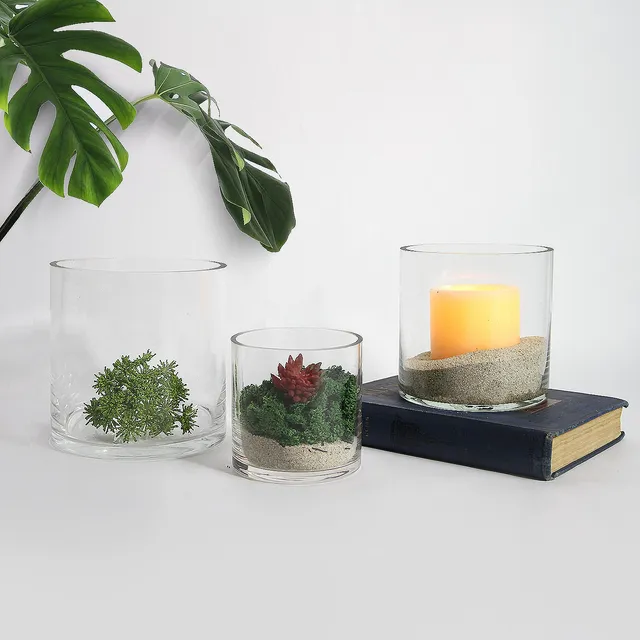 Galore Home Cilindri Vaso Vetro Trasparente 25 cm 4 pz