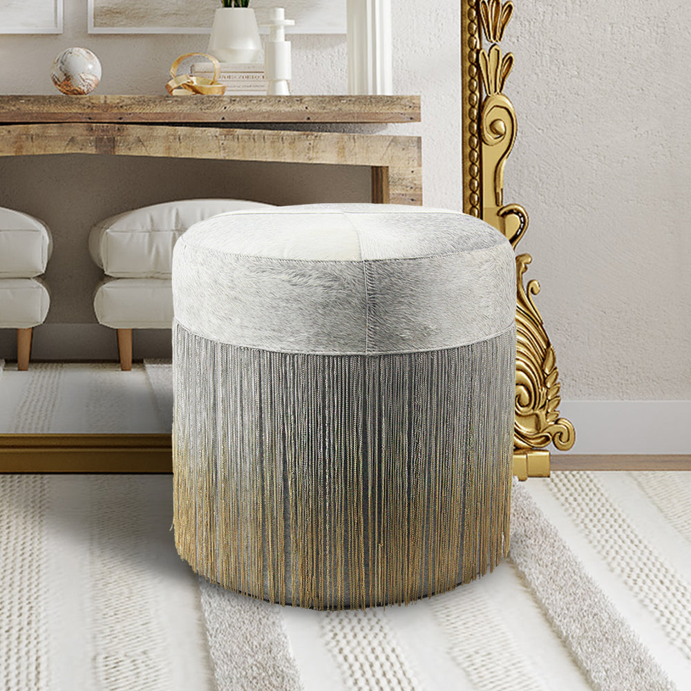 Galore Home Gatsby pouf pelle con catene