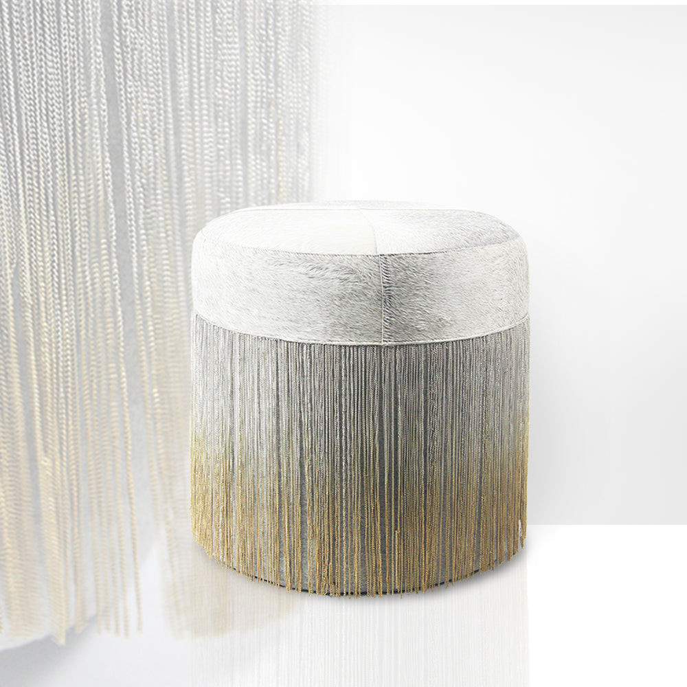 Galore Home Gatsby pouf pelle con catene