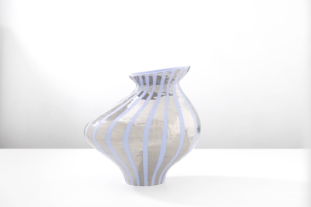 Ceramica Gatti 1928 Platino Hydra Berrettino vaso maiolica