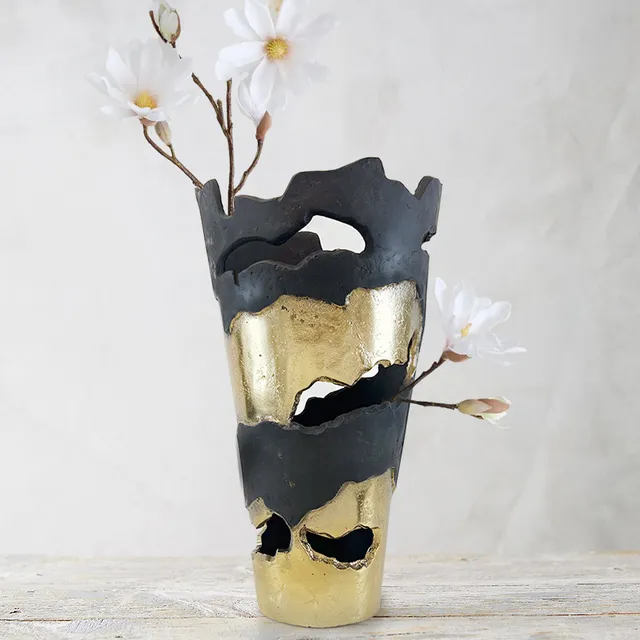 Galore Home Polar vaso alluminio spazzolato bicolore