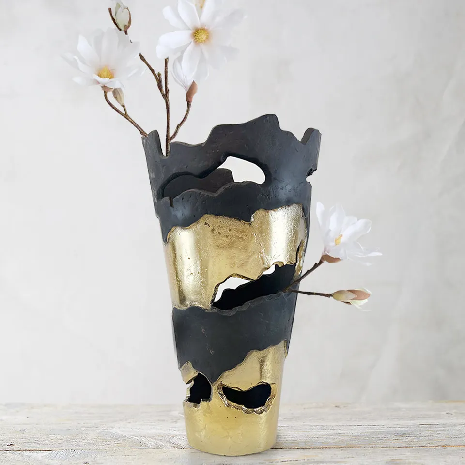 Galore Home Polar vaso alluminio spazzolato bicolore