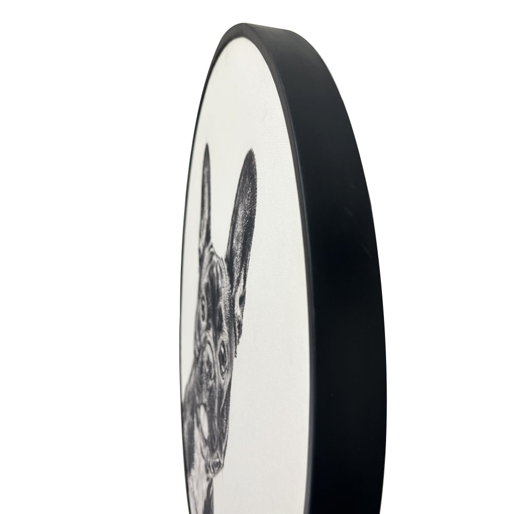 Galore Home Circular French Bulldog quadro rotondo 61 cm nero