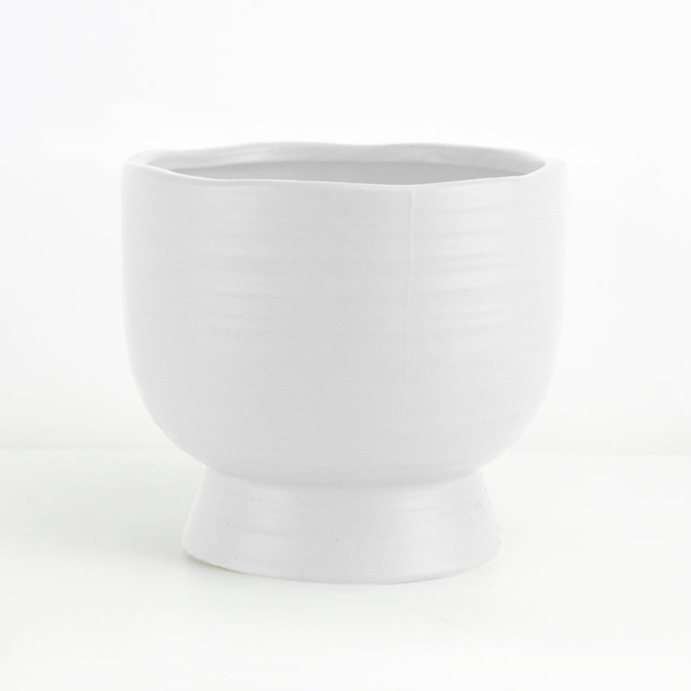 Galore Home Mid Century Short Vaso Ceramica Small Bianco Satinato