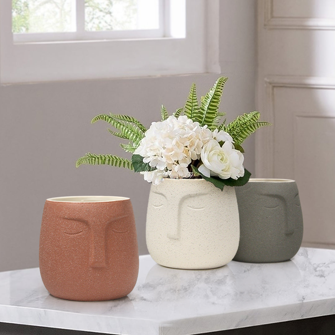 Galore Home Slumbering Portavaso Ceramica Bianco