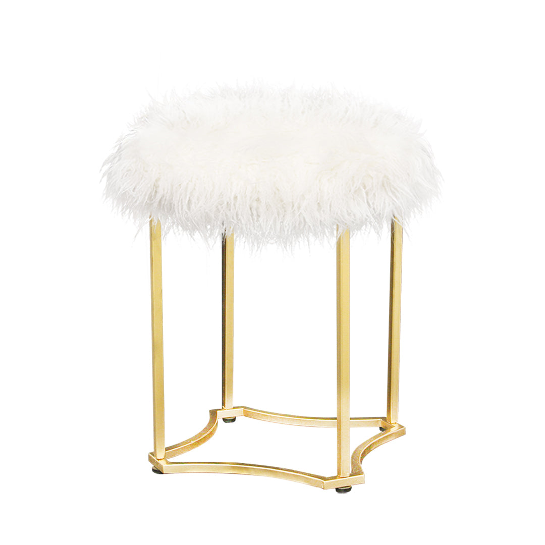Galore Home Alpaca sgabello pelo oro 46 cm