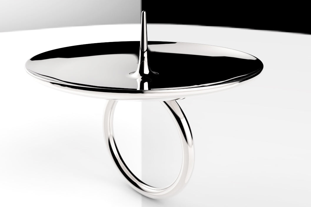 Cyrcus Design Prometeo anello acciaio brunito argentato