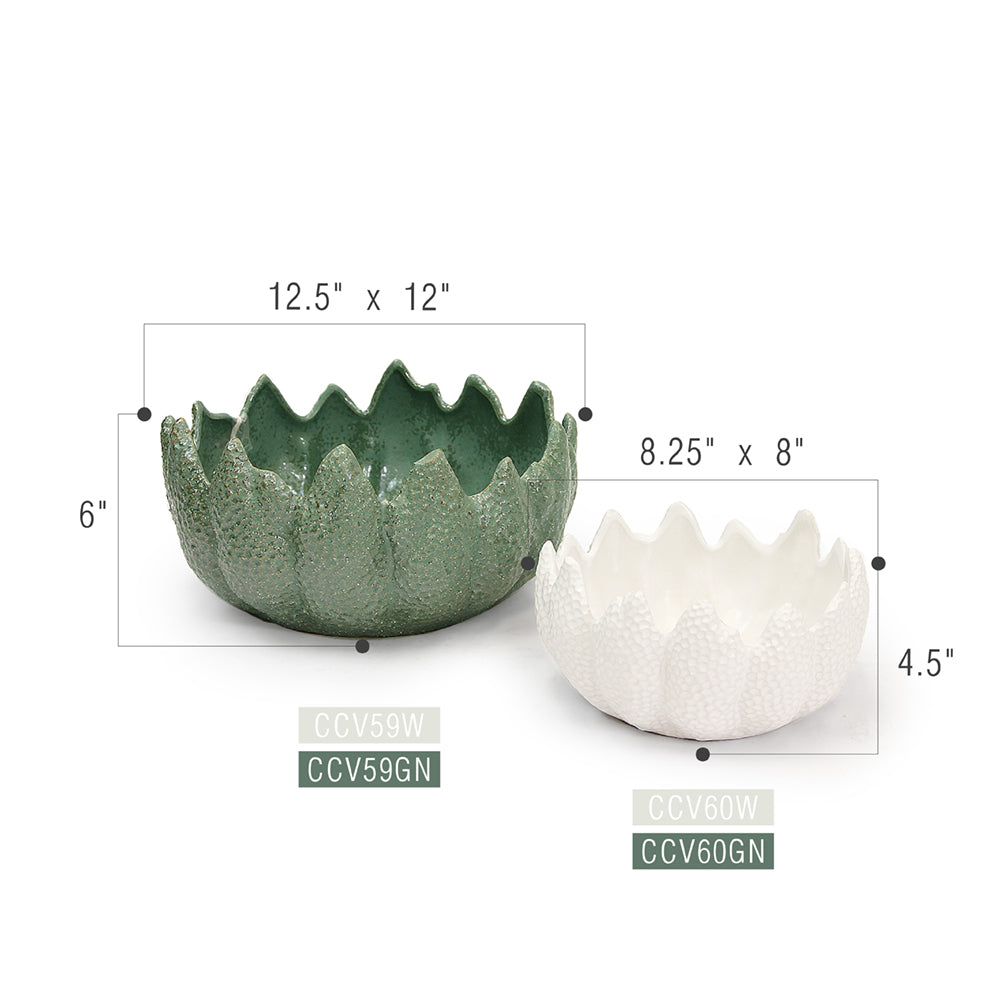 Galore Home Aurora Crest vaso ceramica piccolo bianco