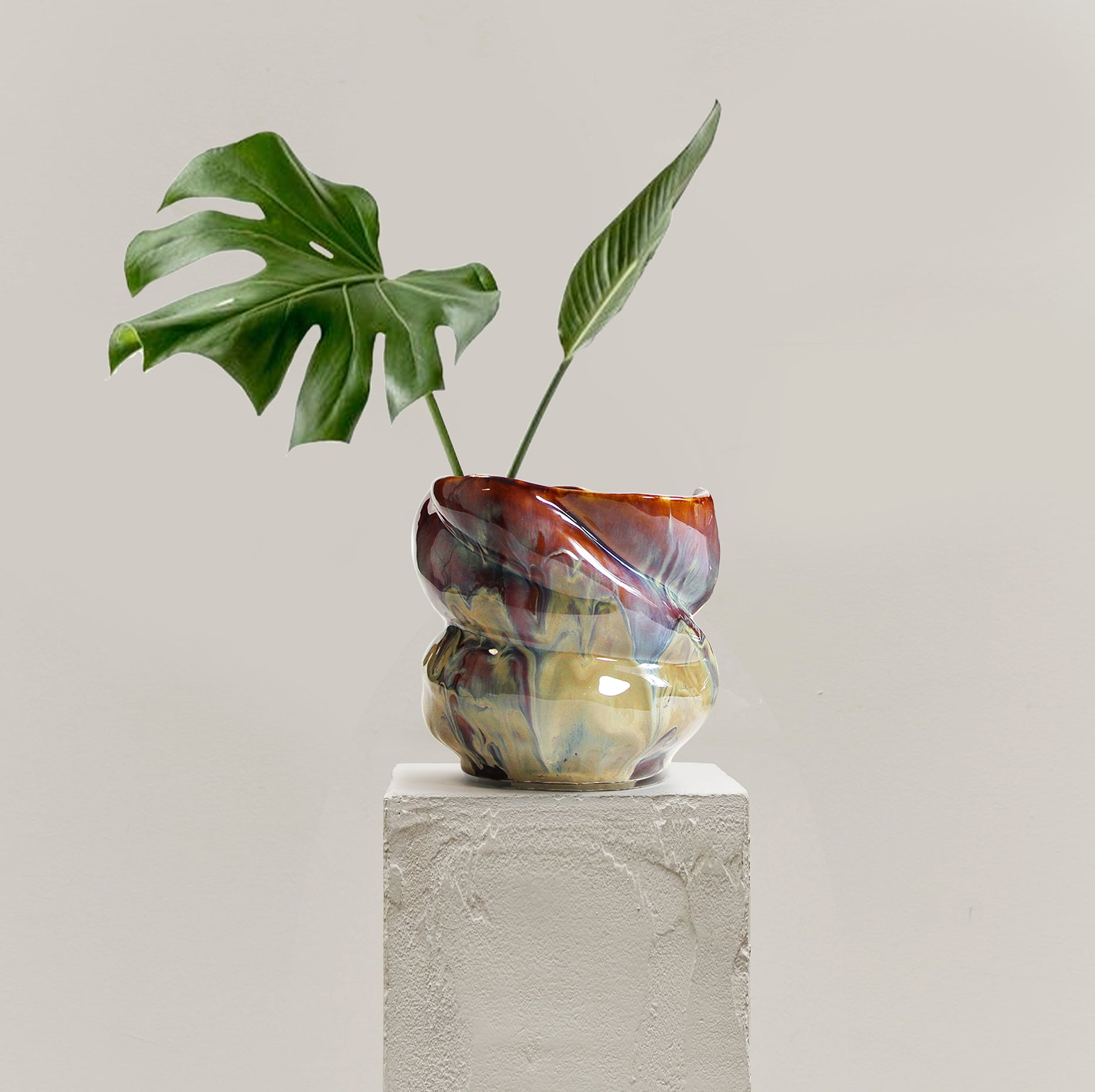 Galore Home Lava CPT95 vaso ceramica nebula