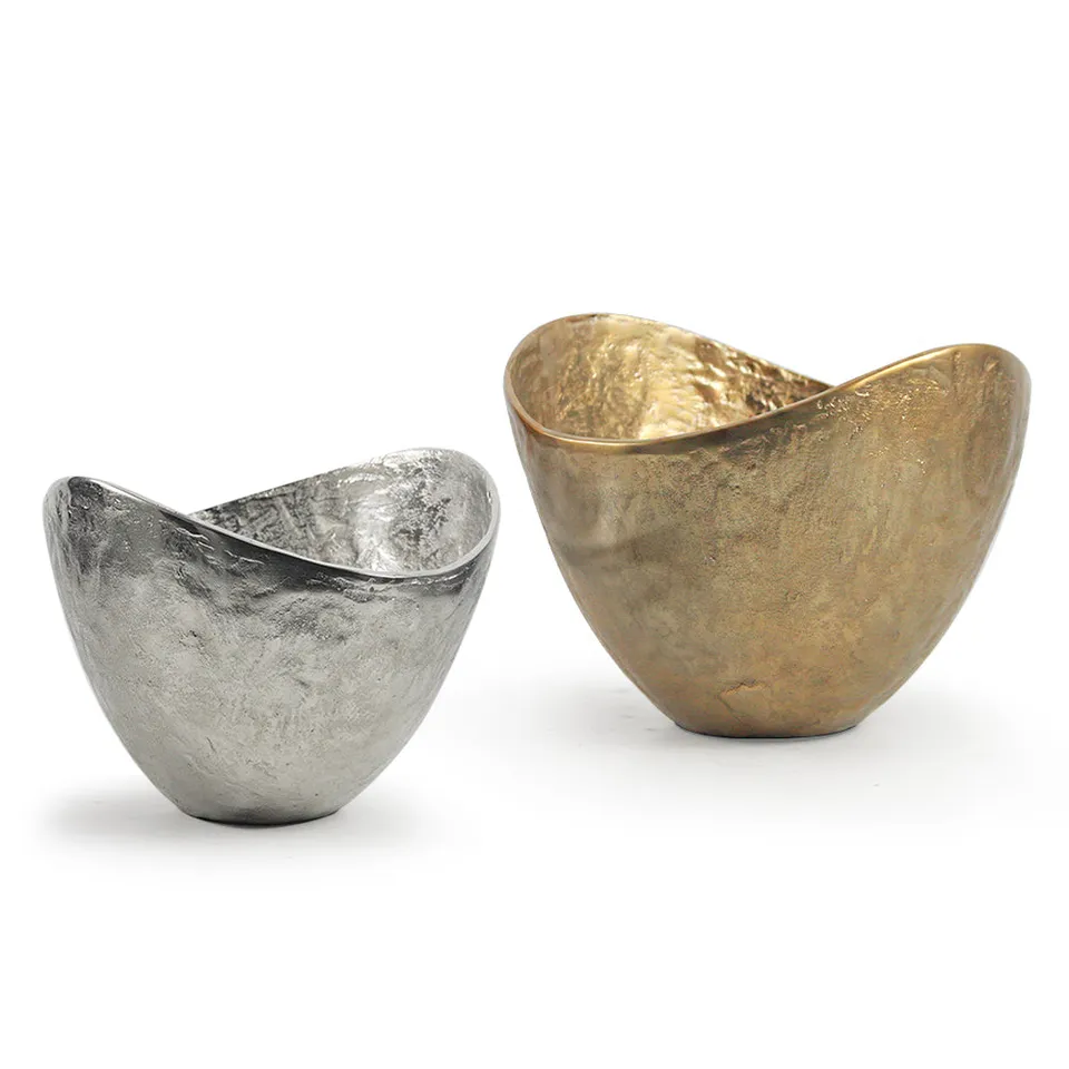 Galore Home Metal Display Bowl Ciotola Alluminio Oro Large
