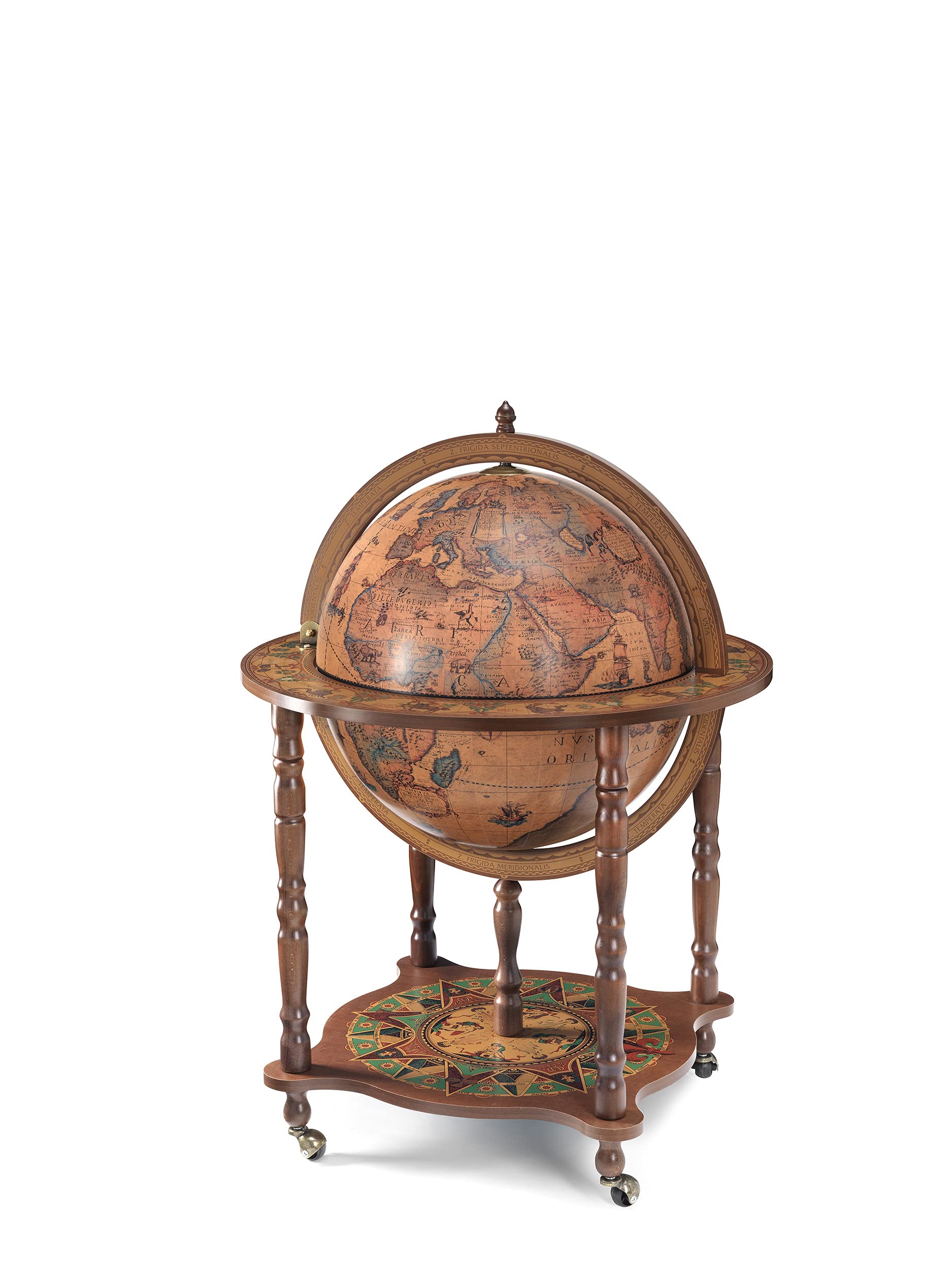 Zoffoli Dedalo mappamondo bar da terra vintage 68x68x99 cm