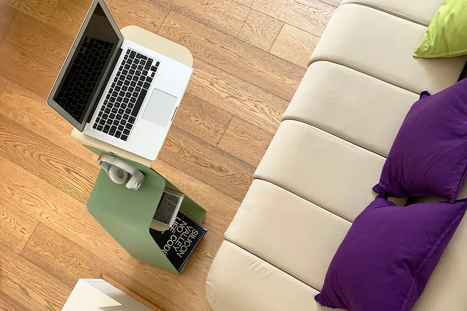 Cyrcus Design Servoletto comodino beige verde acciaio