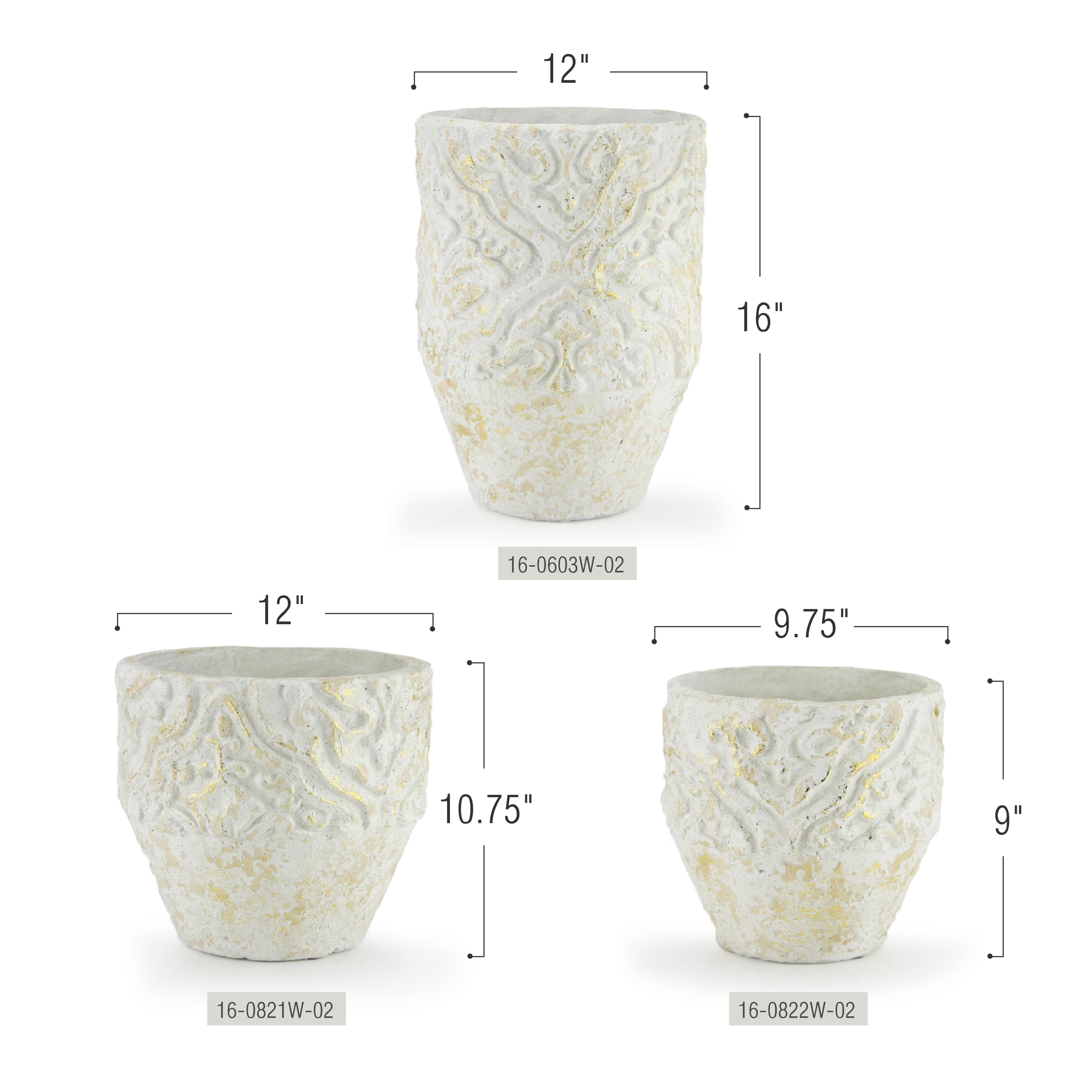 Galore Home Distressed portavaso ceramica bianco oro piccola