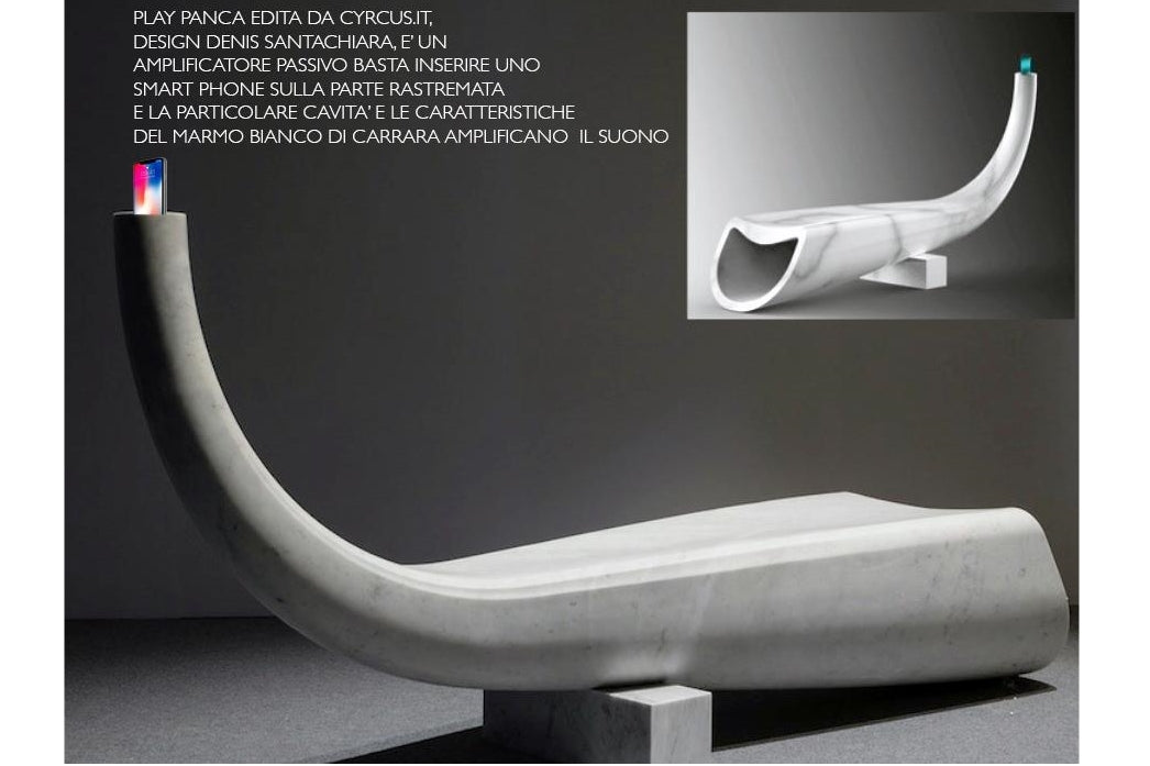Cyrcus Design Play Panca panca sonora marmo Carrara 260 cm