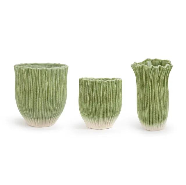 Galore Home Duet Serenade vaso ceramica verde small volant