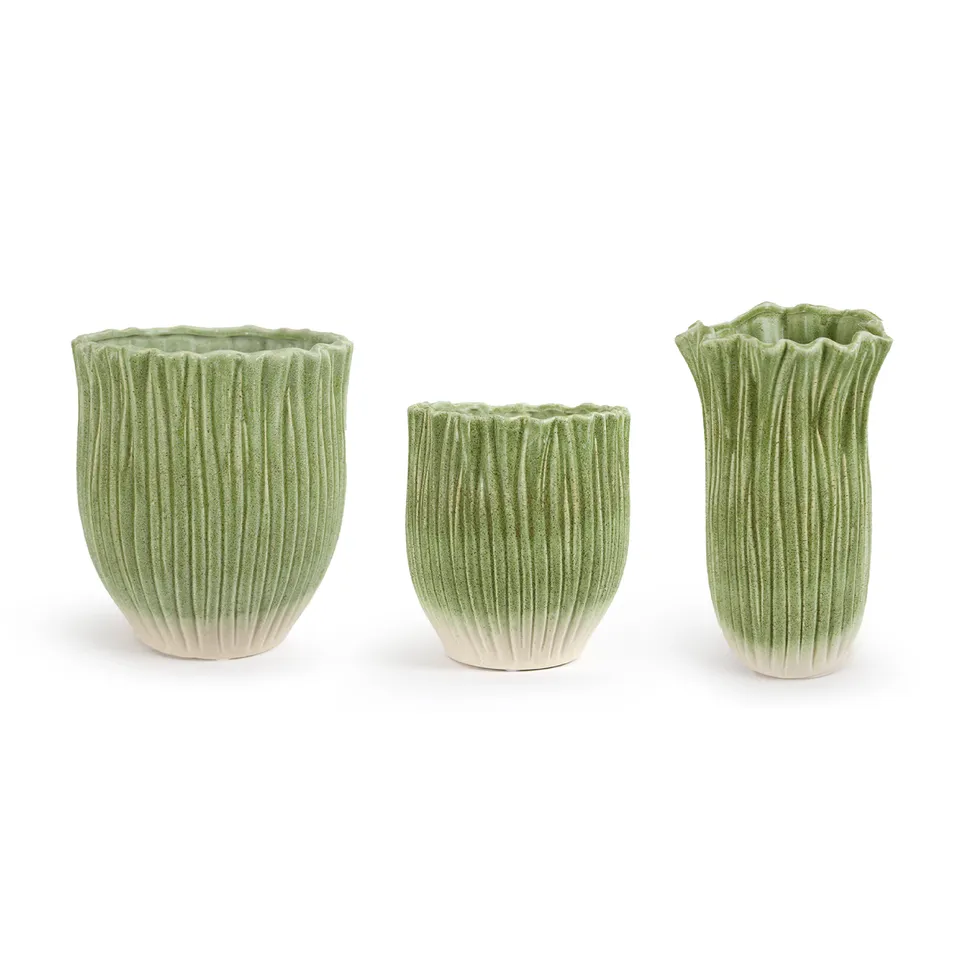 Galore Home Duet Serenade vaso ceramica verde small volant