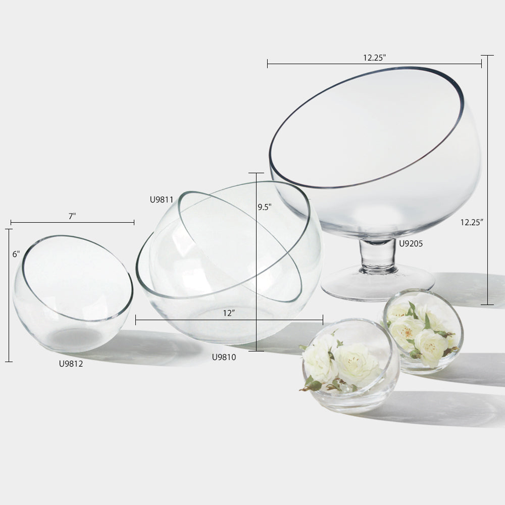 Galore Home Slant Tilt U9810 vasi vetro set 4 pezzi