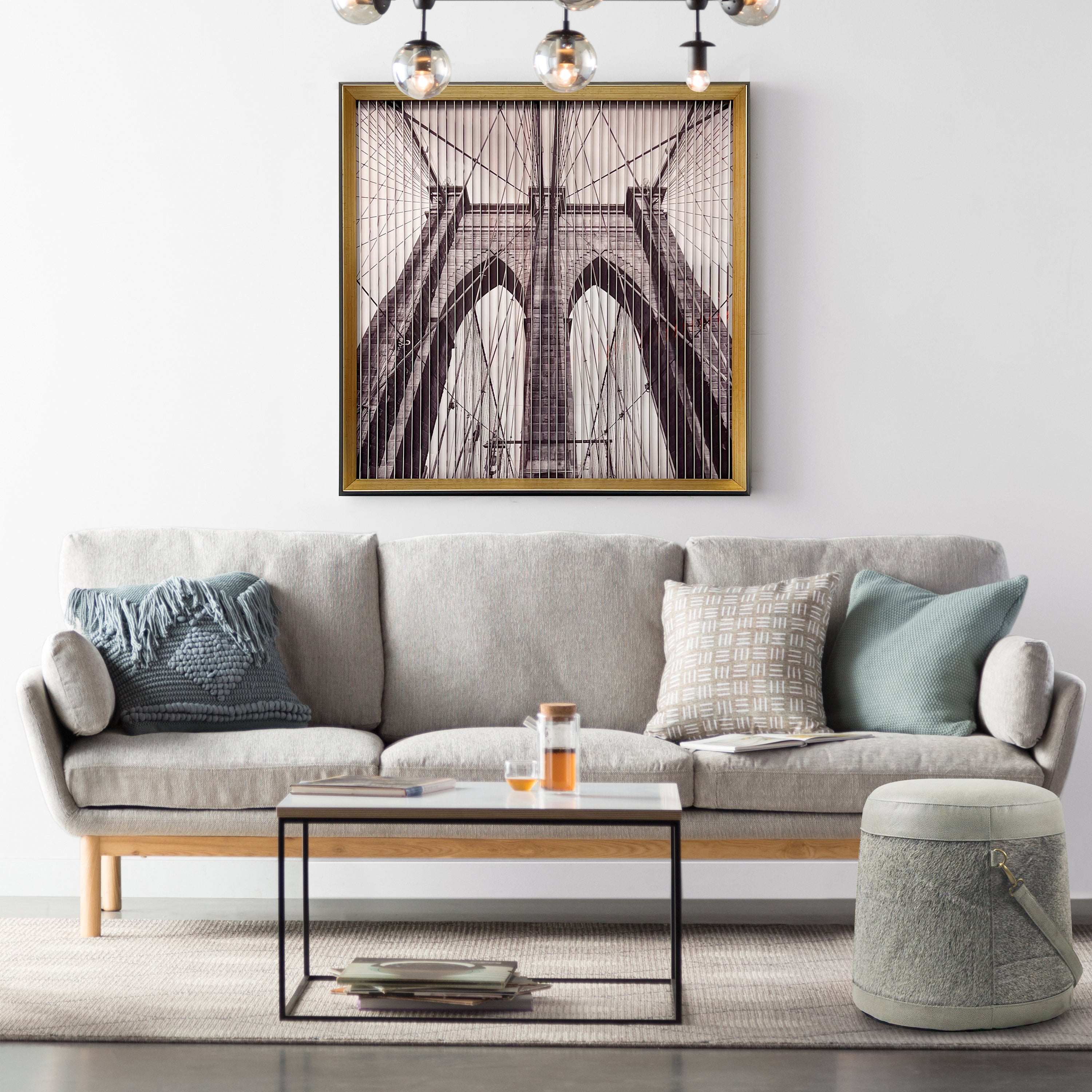 Galore Home Kinetic Bridge quadro 3D 63,5 cm nero oro