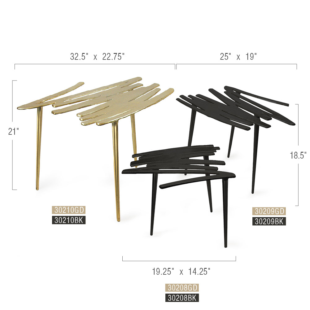 Galore Home Graffiti tavolino alluminio oro Small 36 cm