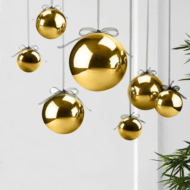 Galore Home Ball sfera argento set 2 acciaio 15 cm
