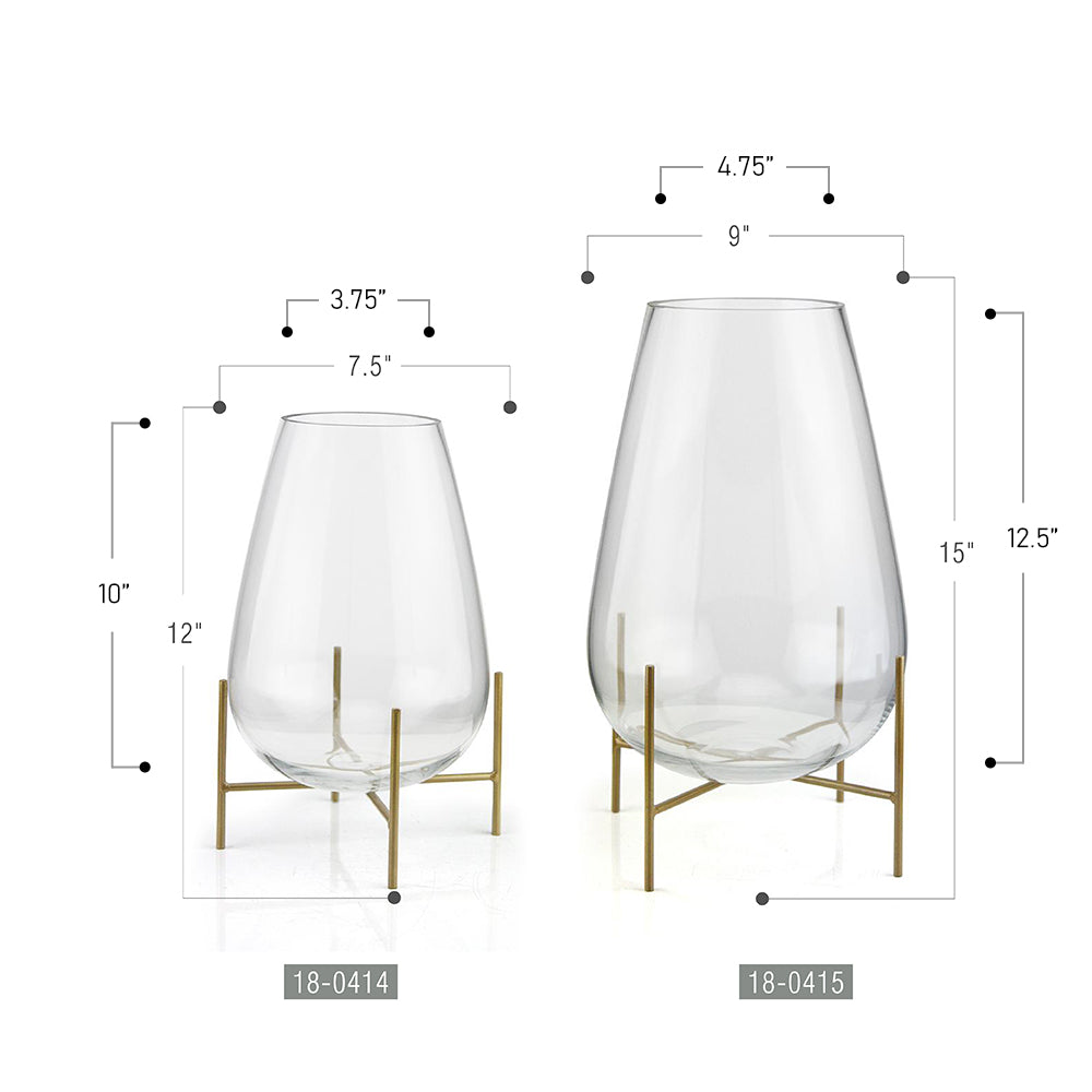 Galore Home Blooming terrario vetro Small con supporto
