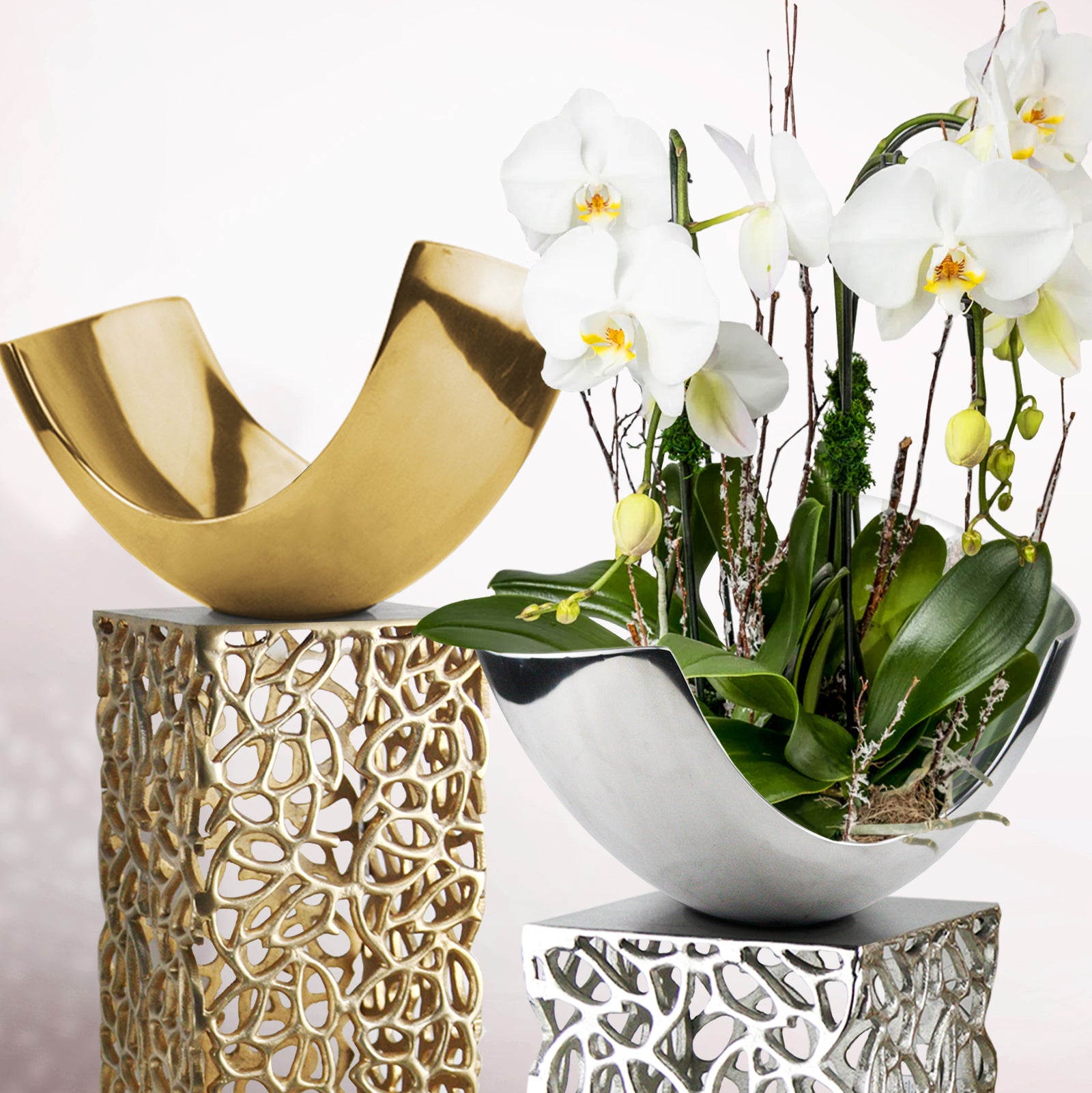 Galore Home Metal Curve vaso alluminio lucidato