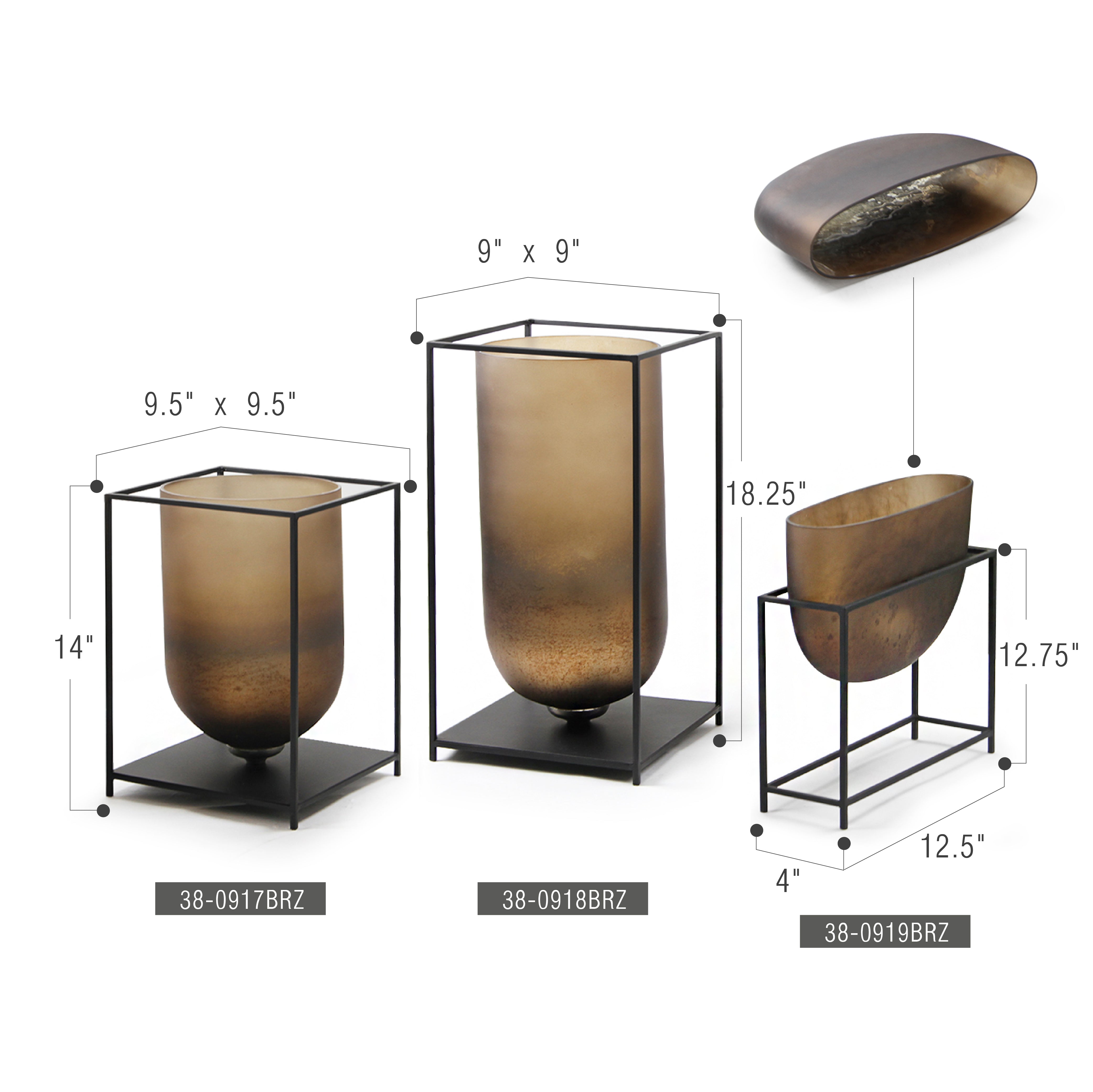 Galore Home Elysium 38-0918 portacandele bronzo grande