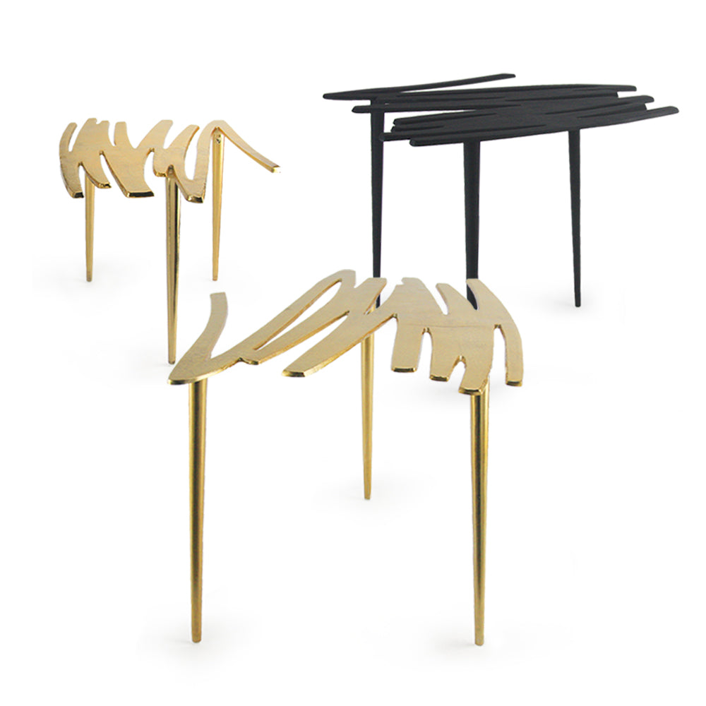 Galore Home Graffiti tavolino alluminio oro Small 36 cm