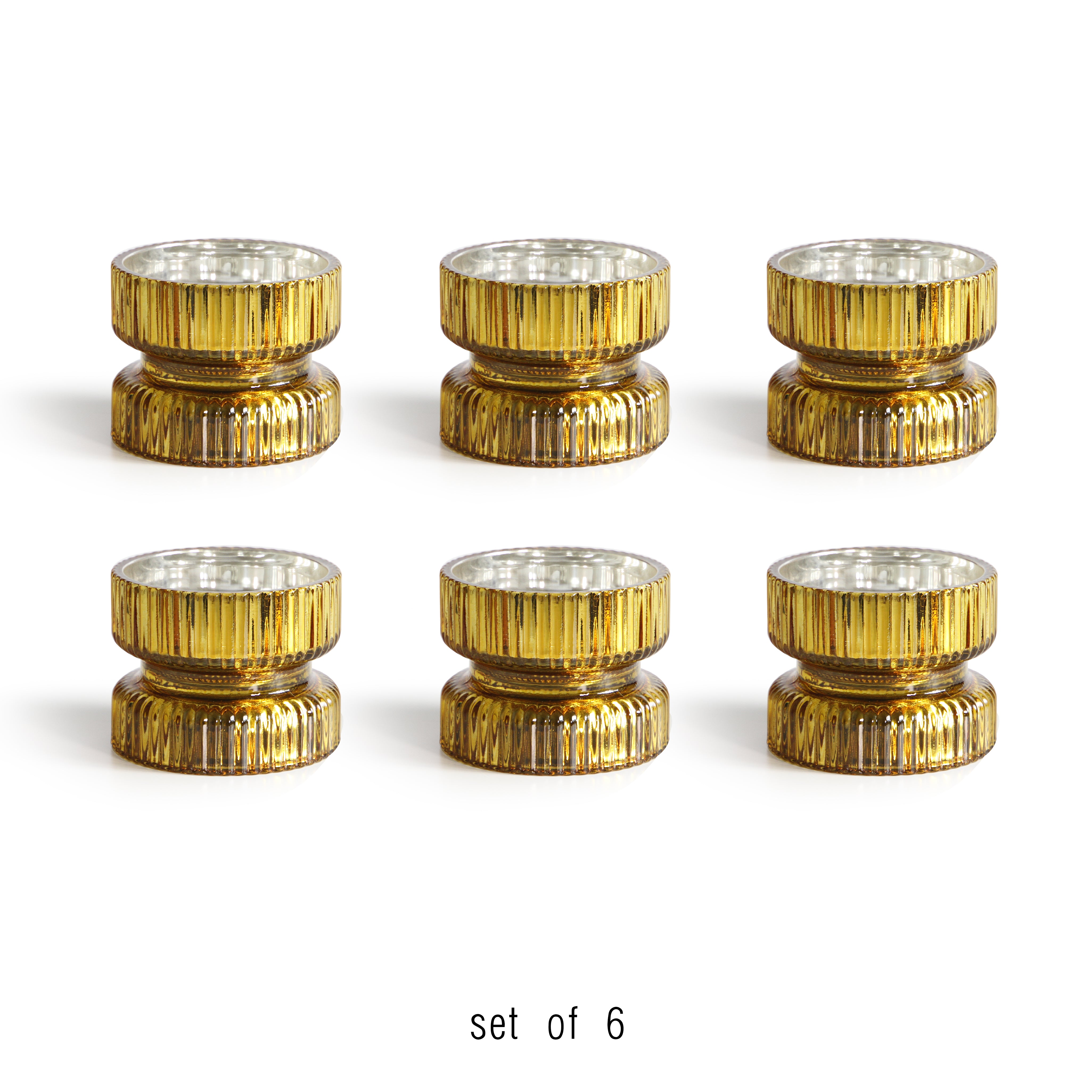 Galore Home Glass portacandele vetro set 6 trasparente